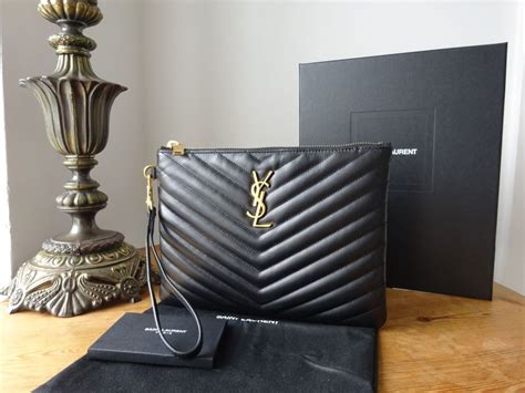 borsa ysl monogram matesse|Cassandre matelassé leather pouch in black .